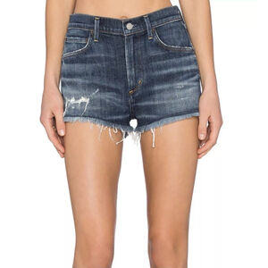 Agolde Jaden Distressed High-Rise Denim Shorts